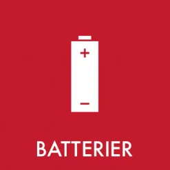 Batterier - Klistermærke til affaldssortering