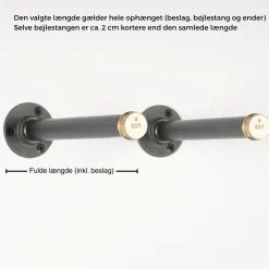 Bøjlestang EBBA sort med messing