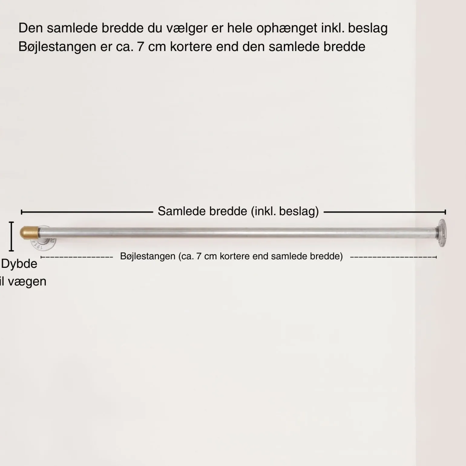 Bøjlestang LIAM sølv med messing