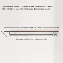 Bøjlestang LIAM sølv med messing og hylde