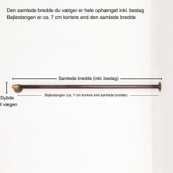 Bøjlestang LIAM sort med messing