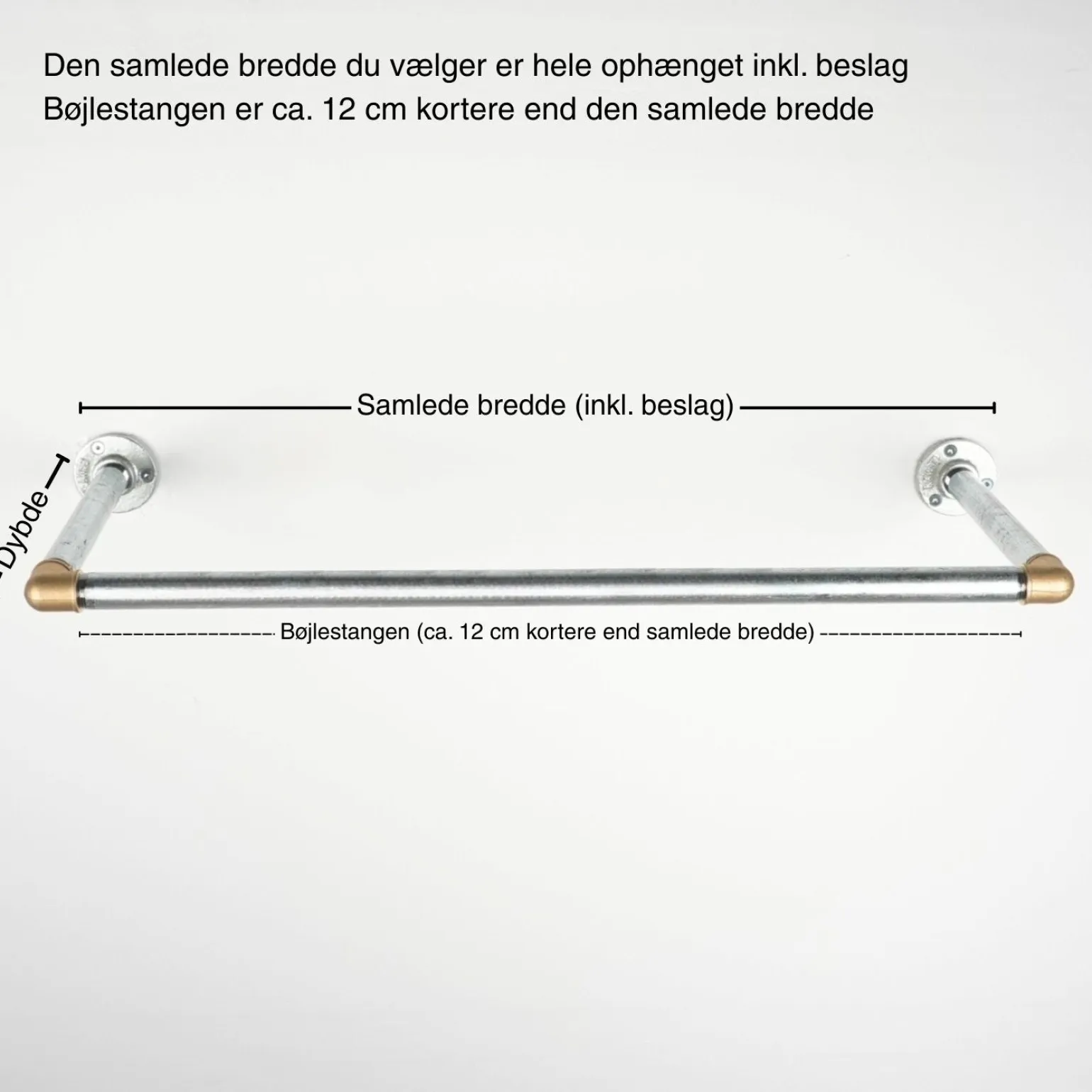 Bøjlestang SARA sølv med messing