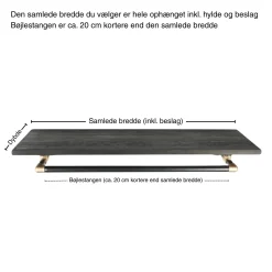 Bøjlestang SARA sølv med messing og hylde