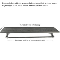 Bøjlestang SARA sort med hylde