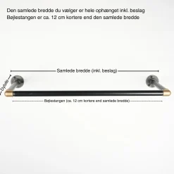 Bøjlestang SARA sort med messing