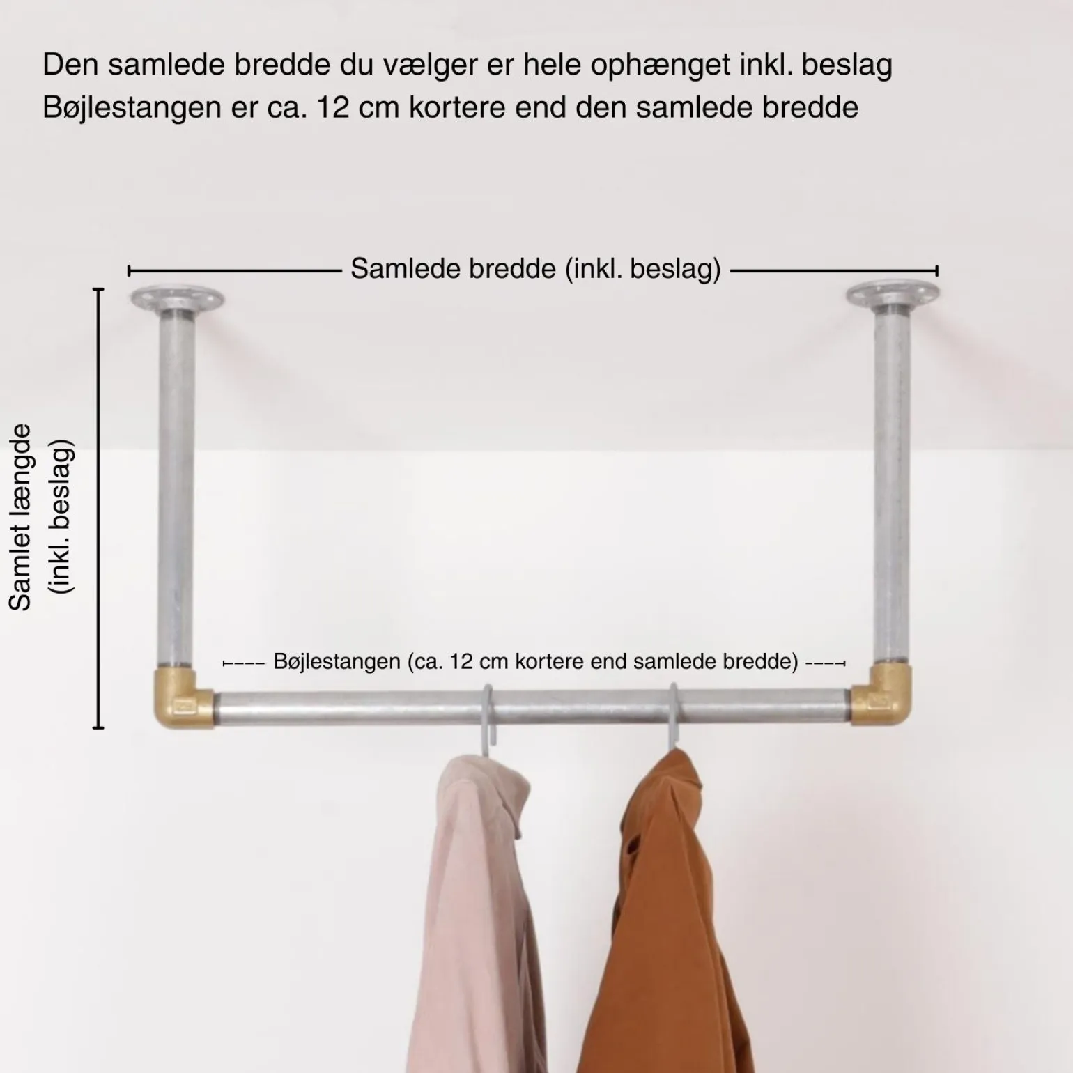 Bøjlestang WILLIAM sølv med messing