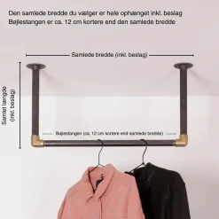 Bøjlestang WILLIAM sort med messing