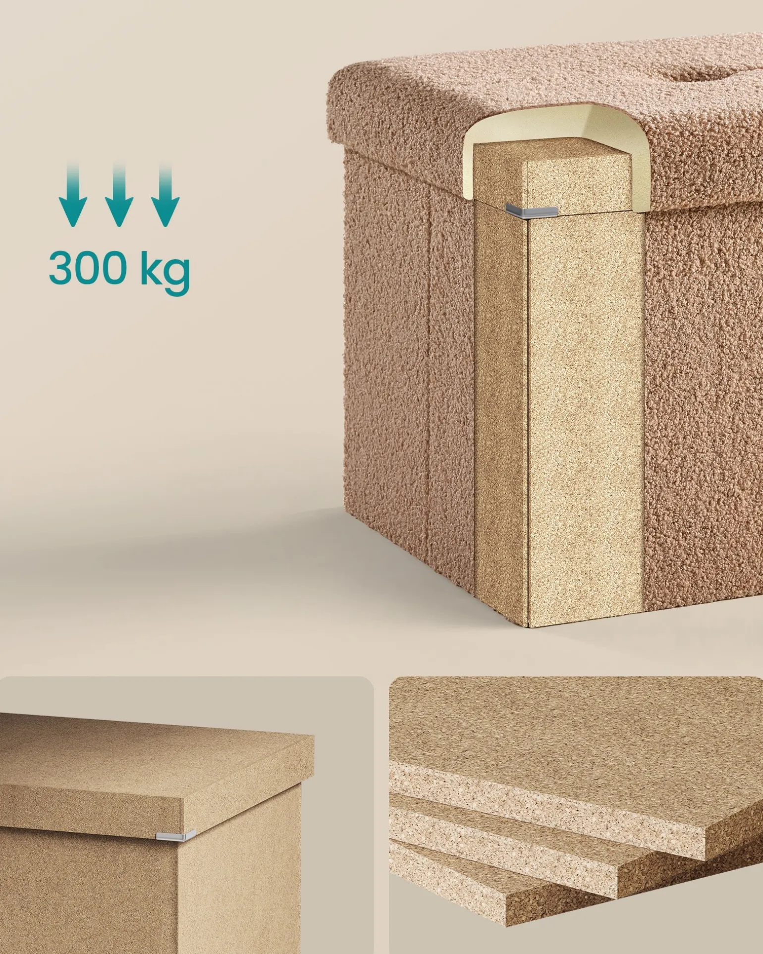 Ellie opbevaringsbænk - Beige