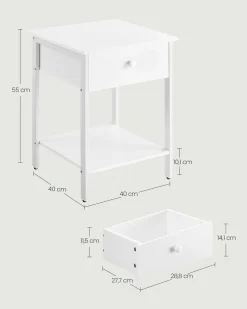 Felix senge- og sidebord - Hvid