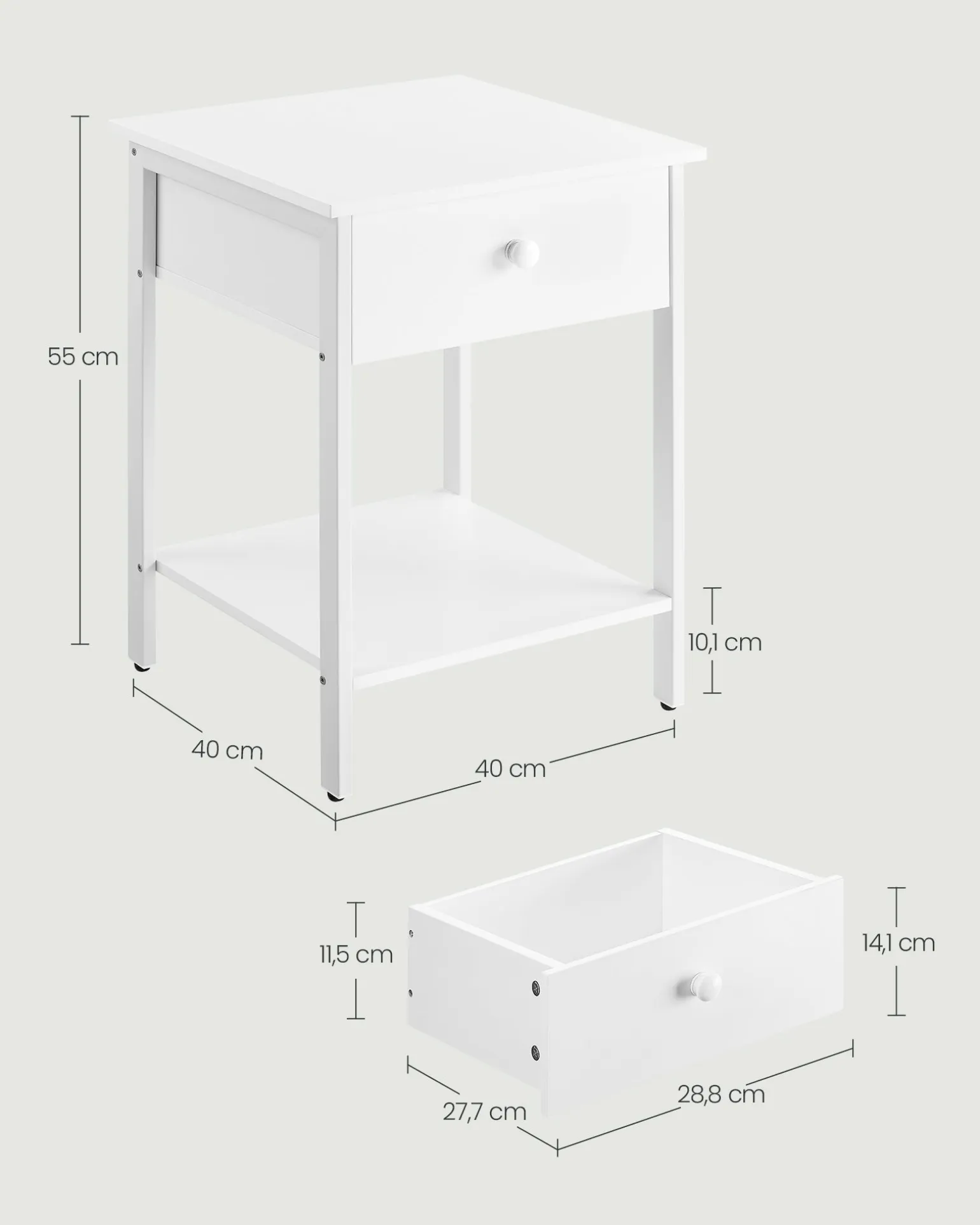 Felix senge- og sidebord - Hvid