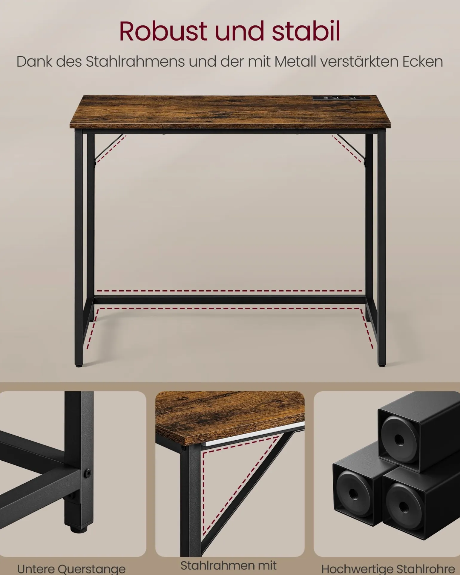 Felix skrivebord - Brun