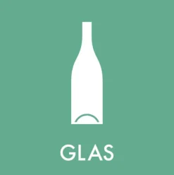 Glas - Klistermærke til affaldssortering
