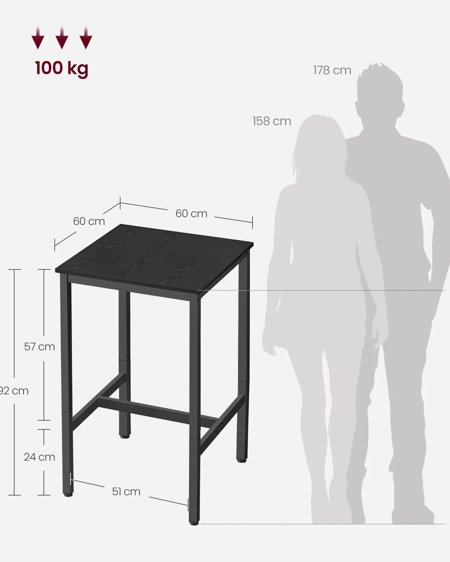 Hamborg barbord - Sort