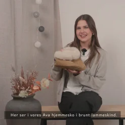 Hjemmesko Ava Brun (høj model uden gummisål)