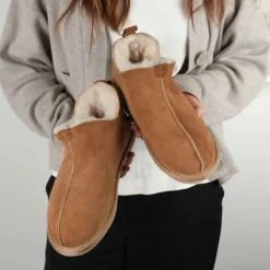 Hjemmesko Willow Brun (lav model med gummisål)