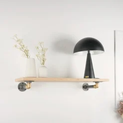 Hylde ELLA sort med messing (20 cm dybde)