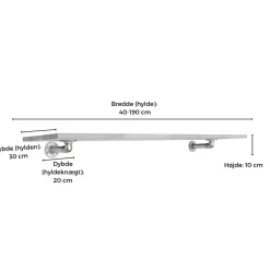 Hyldeknægte ELLA sort med hylde (30 cm dybde)