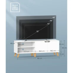 Lionel tv-bord - Hvid