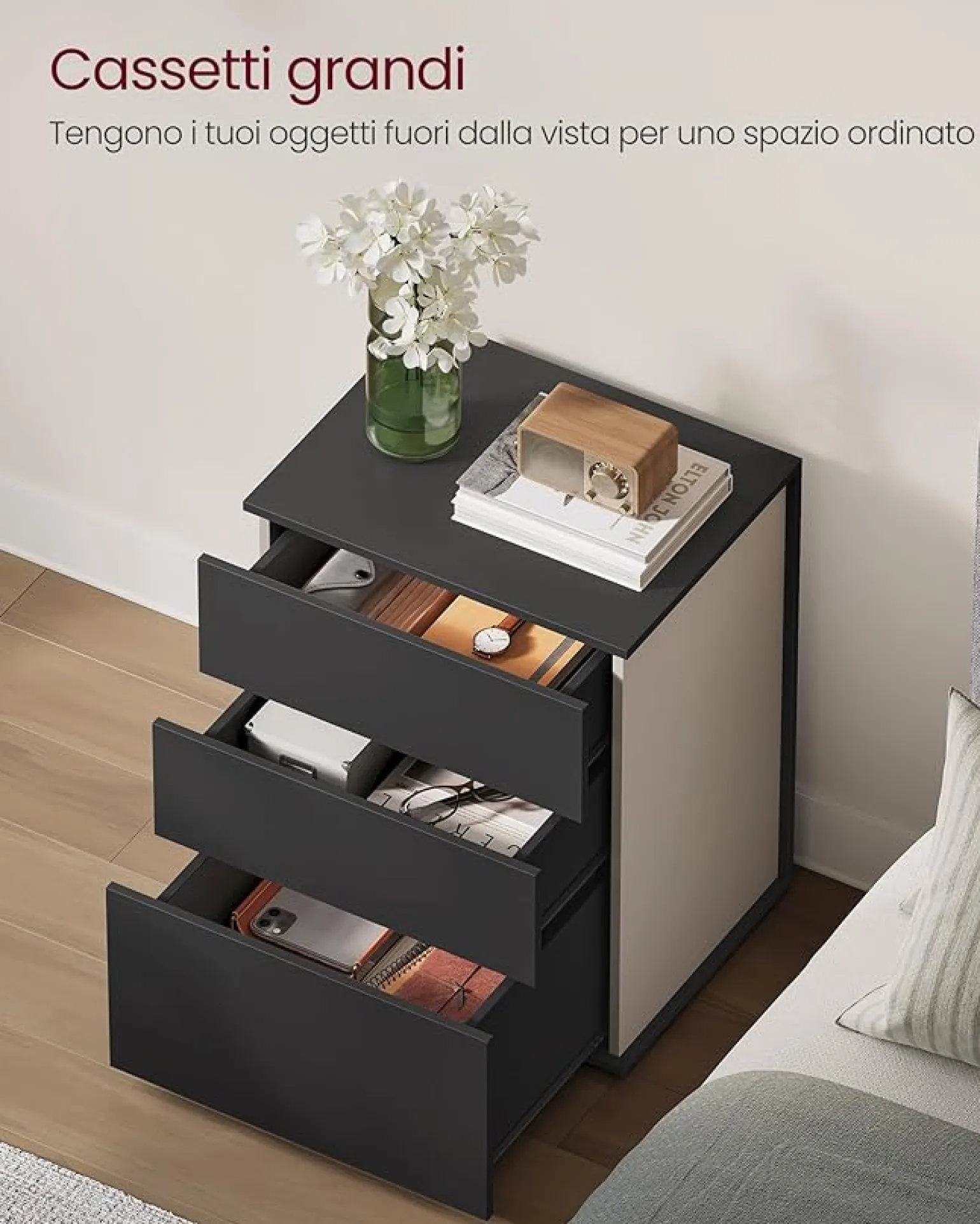 Luka senge- og sidebord - Sort