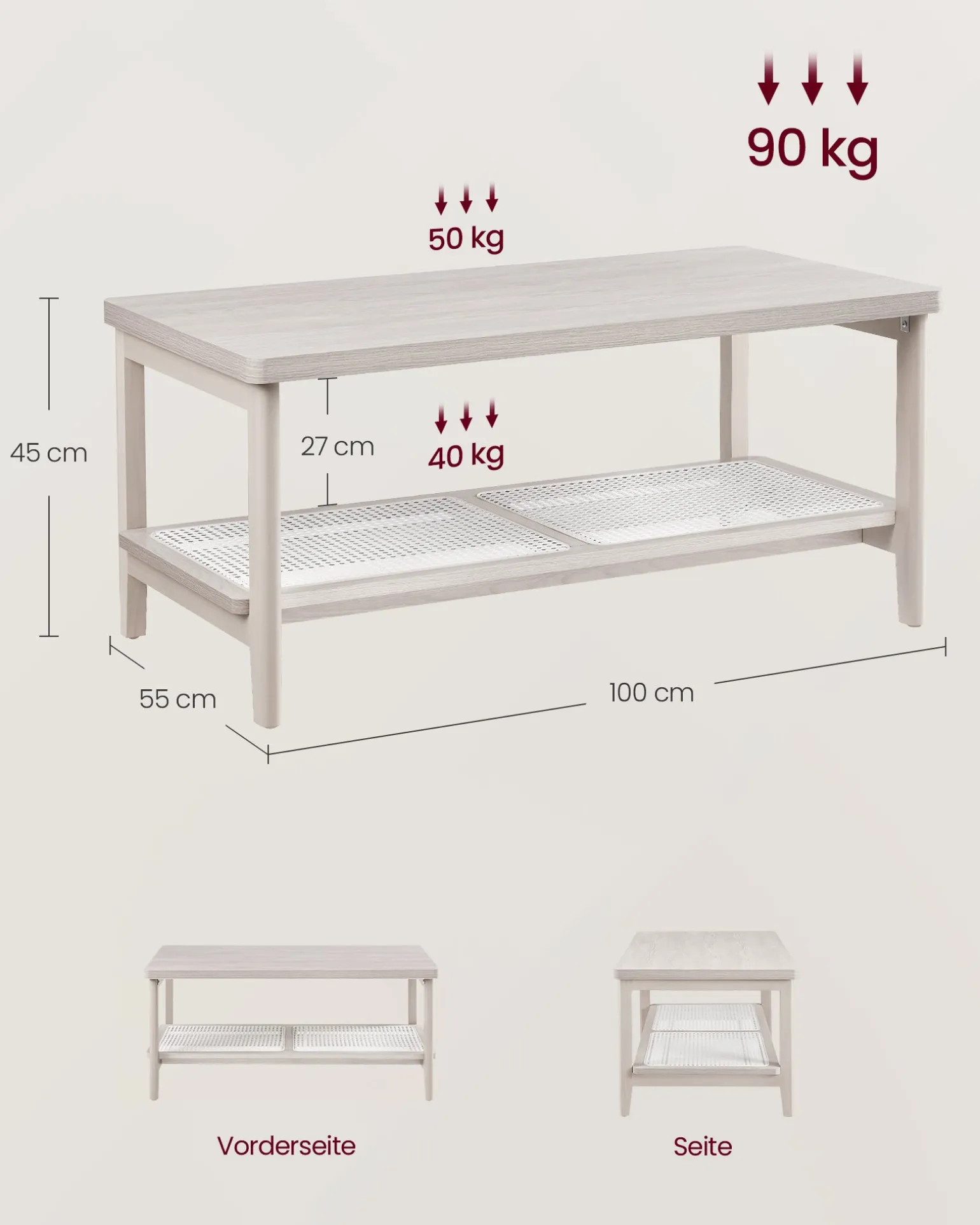 Malthe sofabord - Havre beige
