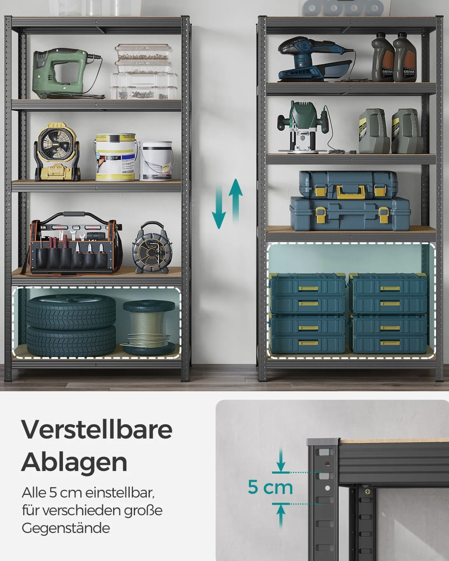 Milo værkstedsreol - Sort/MDF plader