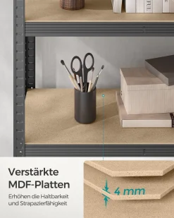 Milo værkstedsreol - Sort/MDF plader