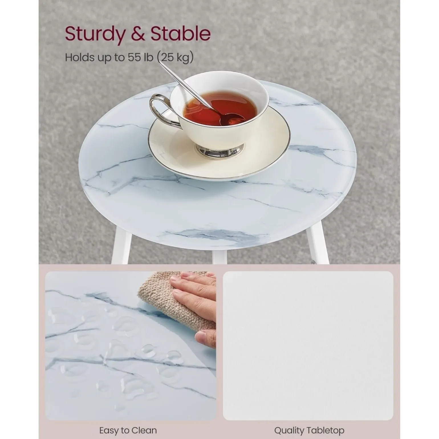 Nora senge- og sidebord - Hvid