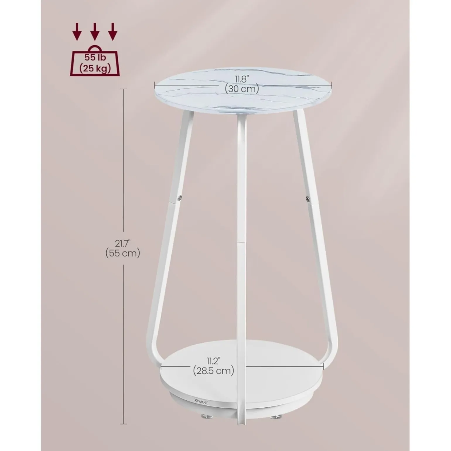 Nora senge- og sidebord - Hvid