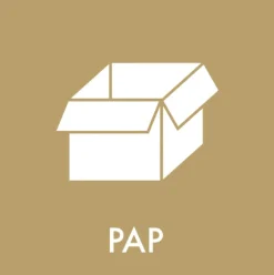 Pap - Klistermærke til affaldssortering