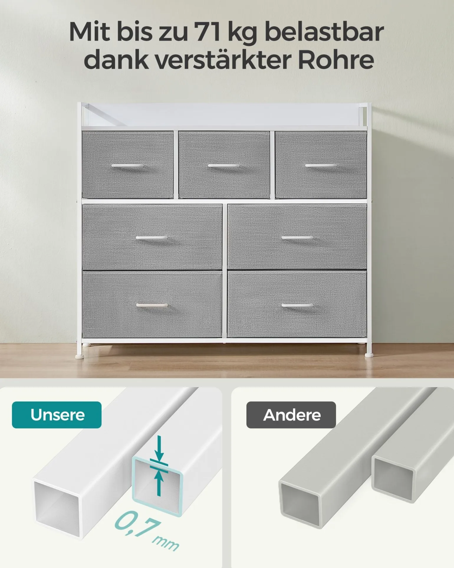 Rom kommode - Grå