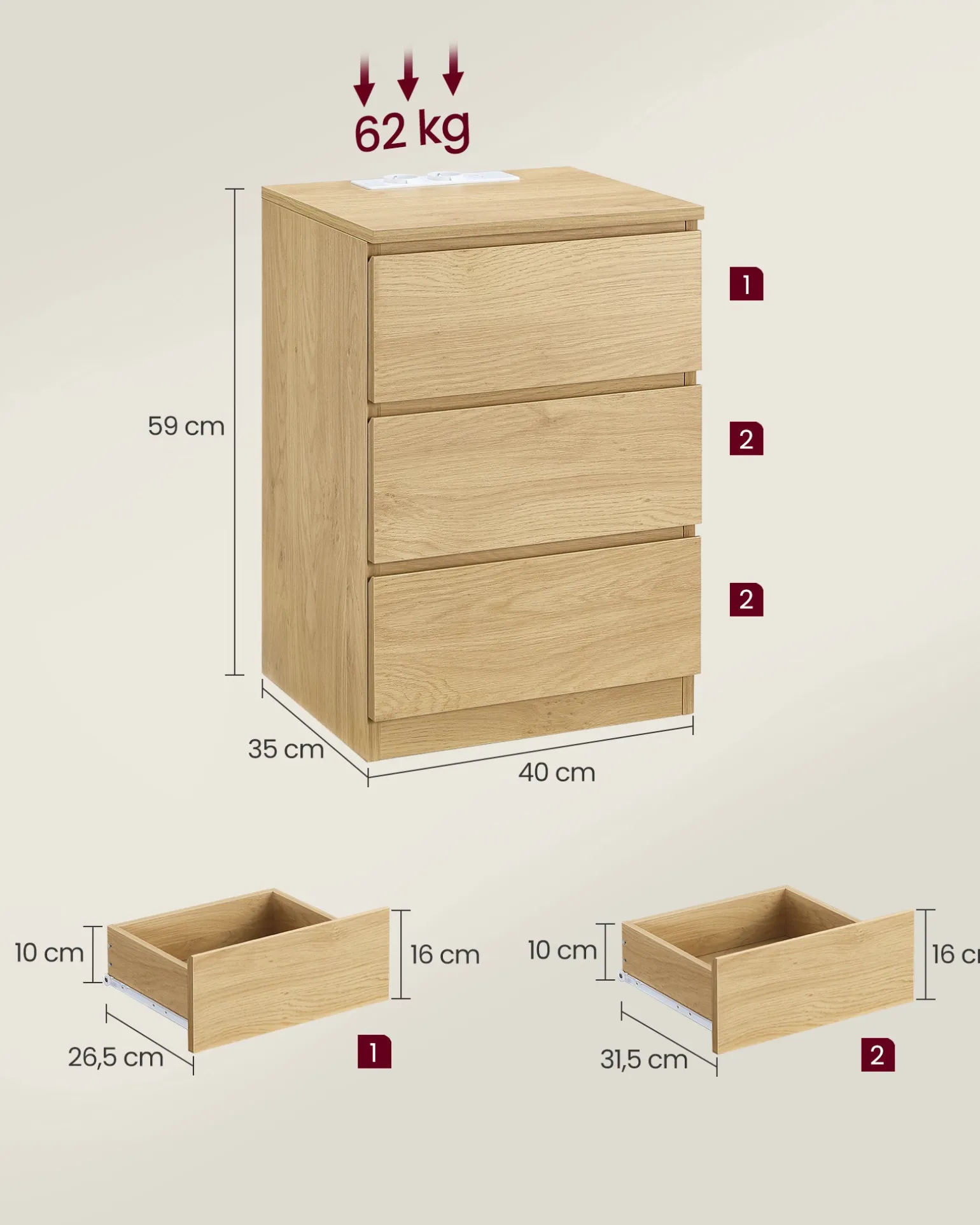 Serena senge- og sidebord