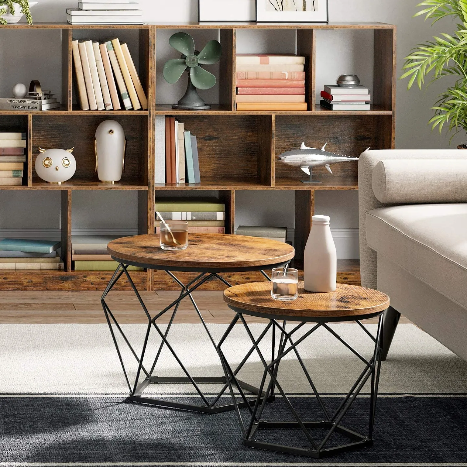 Sofia sengebord/sofabord/sidebord - 2 stk.- Rustik brun