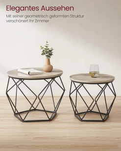 Sofia sengebord/sofabord/sidebord - 2 stk.- Grå
