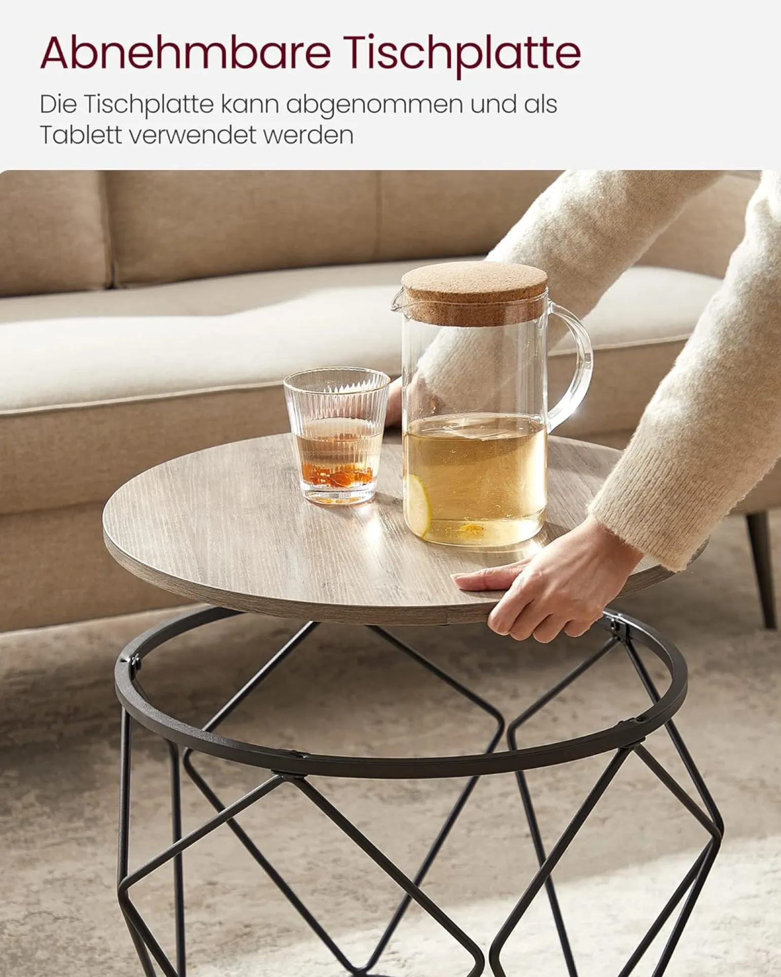 Sofia sengebord/sofabord/sidebord - 2 stk.- Grå