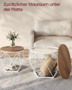 Sofia sengebord/sofabord/sidebord - 2 stk.- Lysebrun