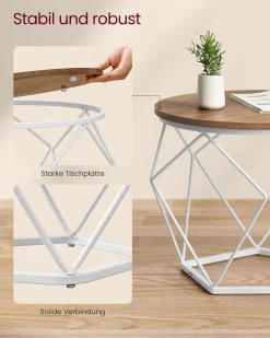 Sofia sengebord/sofabord/sidebord - 2 stk.- Lysebrun