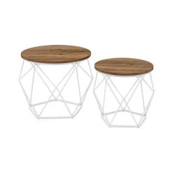 Sofia sengebord/sofabord/sidebord - 2 stk.- Lysebrun