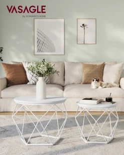 Sofia sengebord/sofabord/sidebord - 2 stk.- Hvid