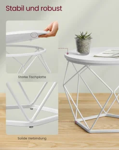 Sofia sengebord/sofabord/sidebord - 2 stk.- Hvid