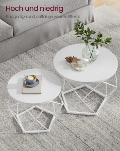 Sofia sengebord/sofabord/sidebord - 2 stk.- Hvid