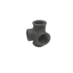 Sort tee med sideudløb 3/4"