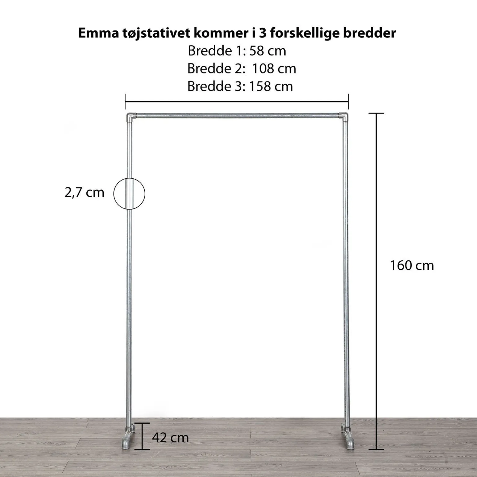 Tøjstativ EMMA sølv