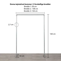 Tøjstativ EMMA sølv med messing - bestil på specialmål