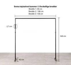 Tøjstativ EMMA sort | Bestil på specialmål