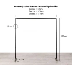 Tøjstativ EMMA sort med messing | Bestil på specialmål