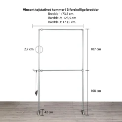 Tøjstativ VINCENT sølv med messing
