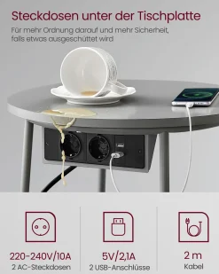 Tokyo senge- og sidebord - Grå