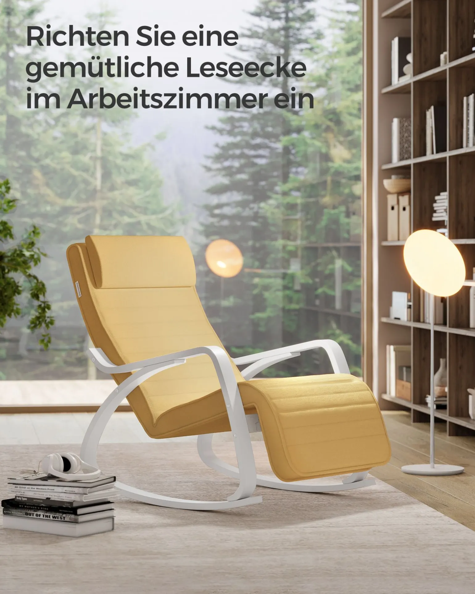 Vivienne gyngestol - Gul/hvidt stel