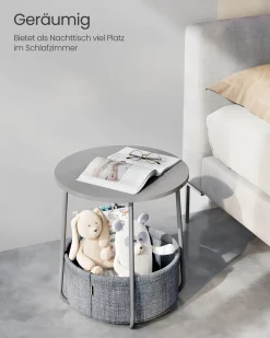 William senge- og sidebord - Grå/grå kurv