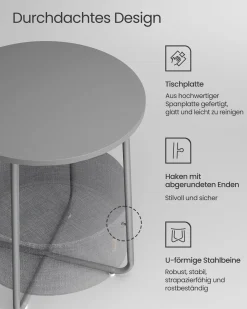 William senge- og sidebord - Grå/grå kurv
